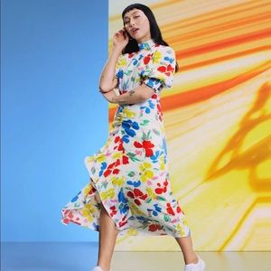 RIXO Target Mock Neck Cascading Collaboration Dress